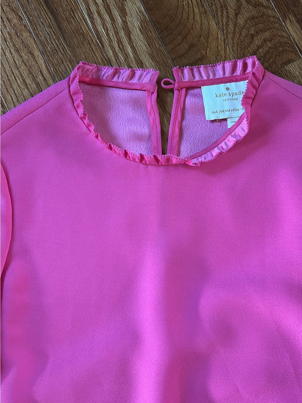 kate spade Bright Hot Pink Long-Sleeve Shift Dress - Picture 2 of 2